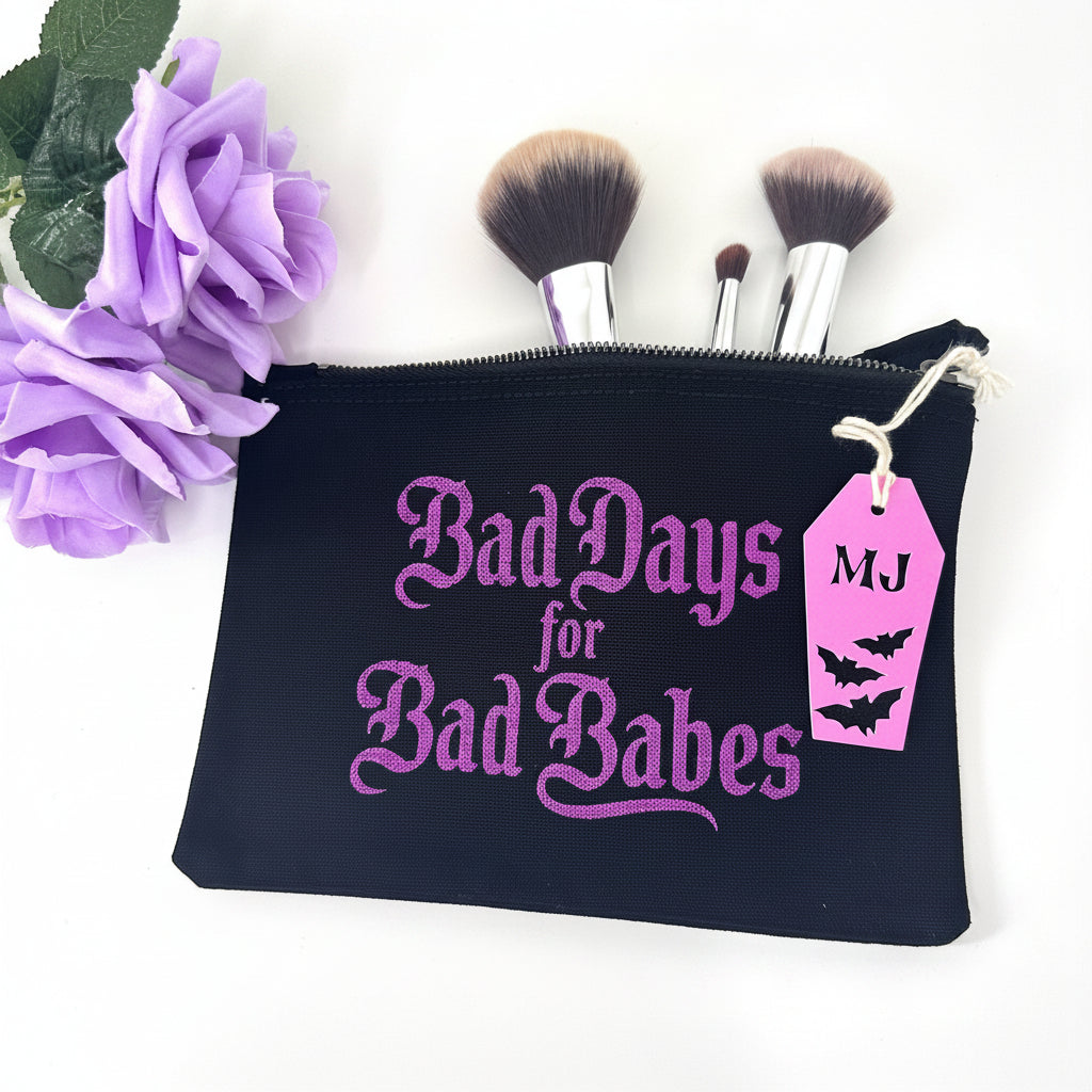 Bad Days gothic makeup bag witchy cosmetic bag dark aesthetic gift for her