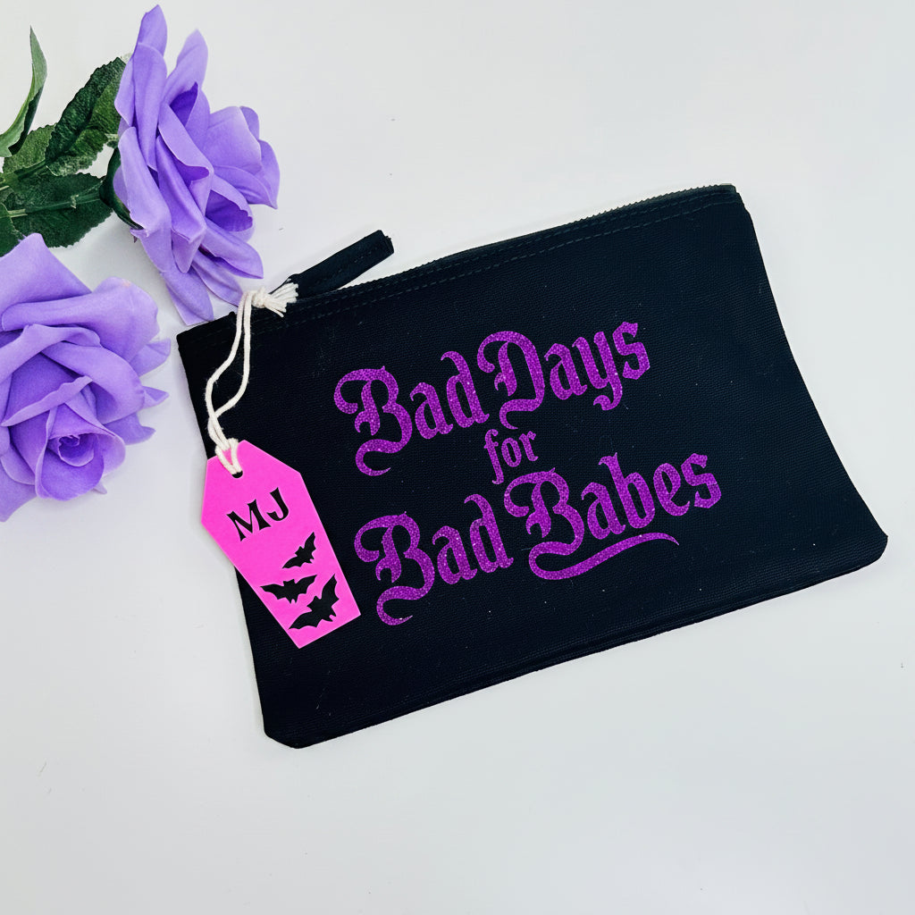 Bad Days gothic makeup bag witchy cosmetic bag dark aesthetic gift for he
