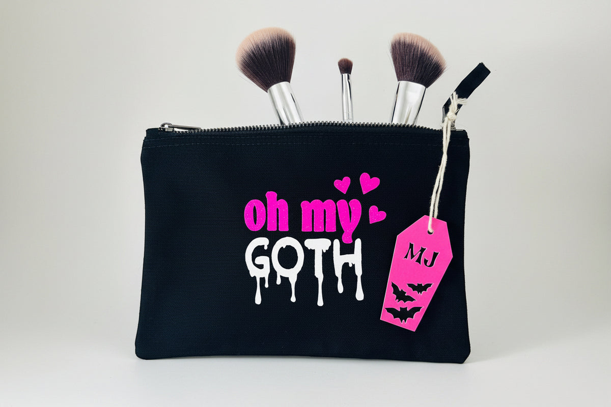 Oh My Goth gothic makeup bag witchy gift for her dark aesthetic cosmetic bag