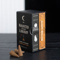 Set of 2 Haunted Library incense cone packs in book-inspired packaging - gothic gift