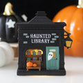 Haunted library LED light up Halloween decoration eerie glowing tabletop decor
