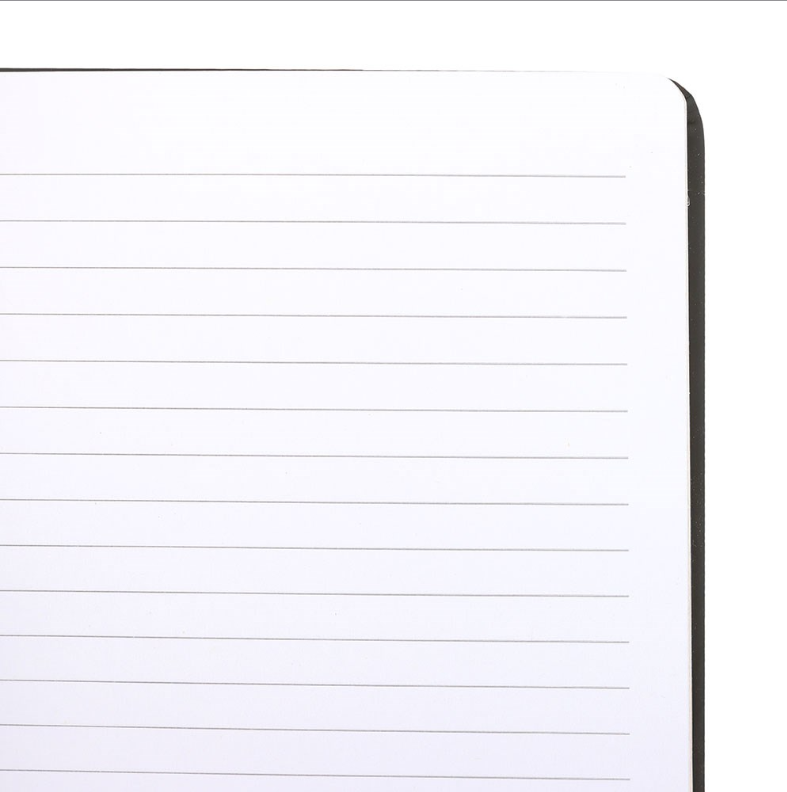 Black talking board A5 notebook with gold celestial and alphabet design, by MJ Gothic Gifts