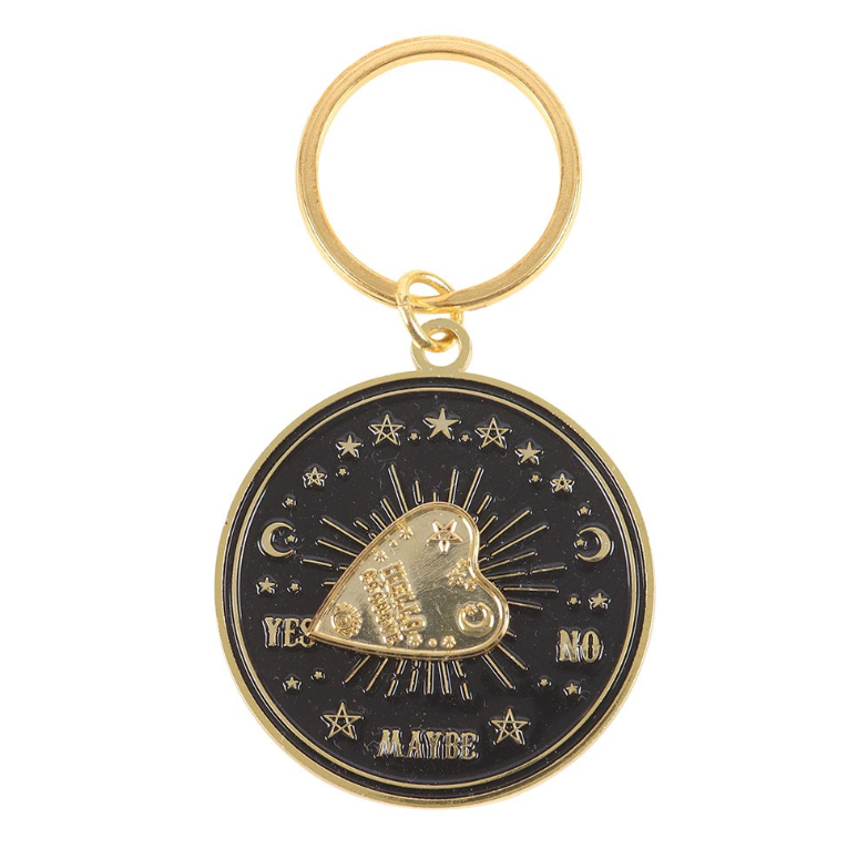 Gold-tone spinning planchette keyring in gift box - gothic gift