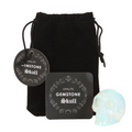 Opalite crystal skull in black drawstring pouch - gothic crystal gift