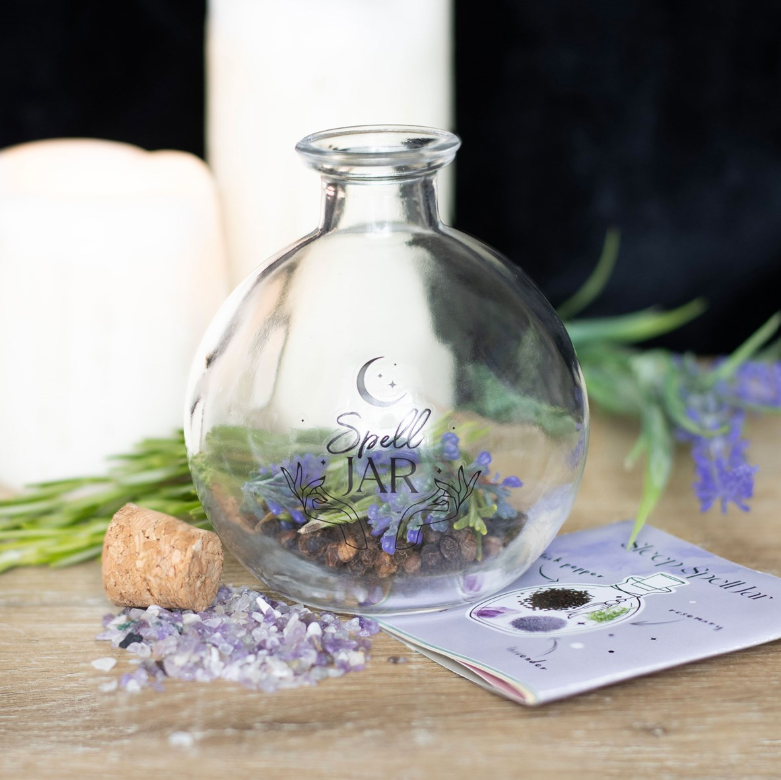10cm glass spell jar with recipe booklet