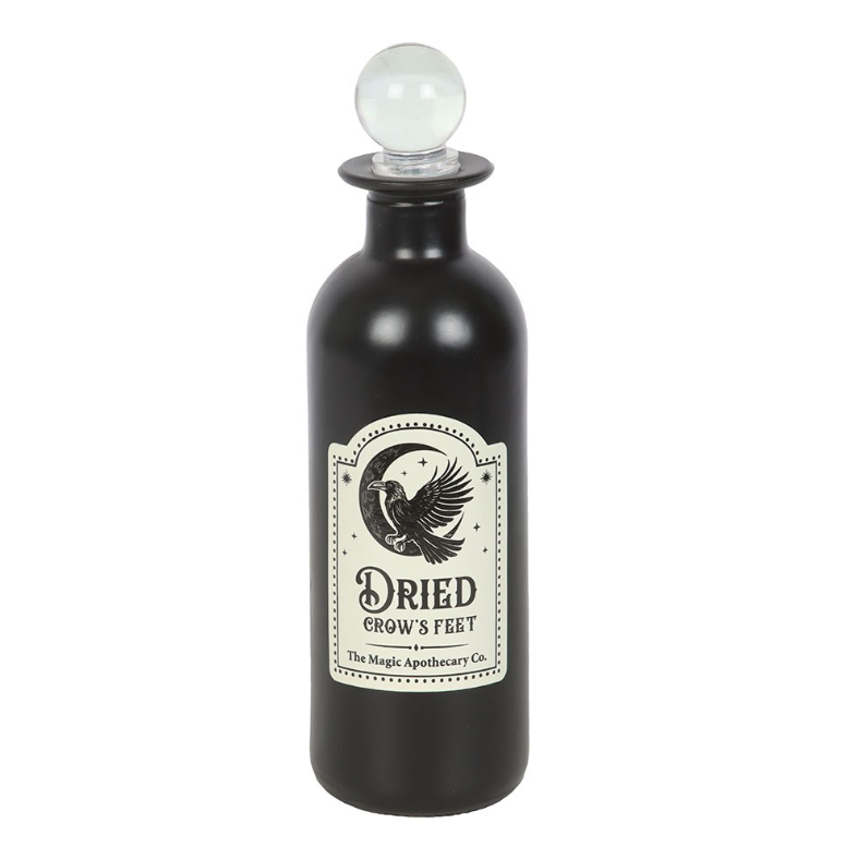 Dried Crow's Feet Decorative Glass Potion Bottle
