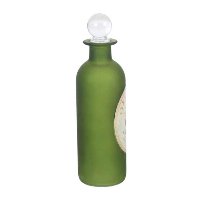 Green glass fairy potion bottle with crystal-style stopper