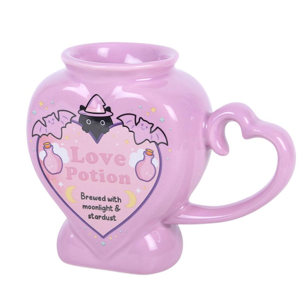 Pastel love potion shaped mug gothic coffee cup witchy moonlight stardust drinkware