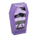 Pastel purple striped socks in coffin shaped gift box pastel goth gift