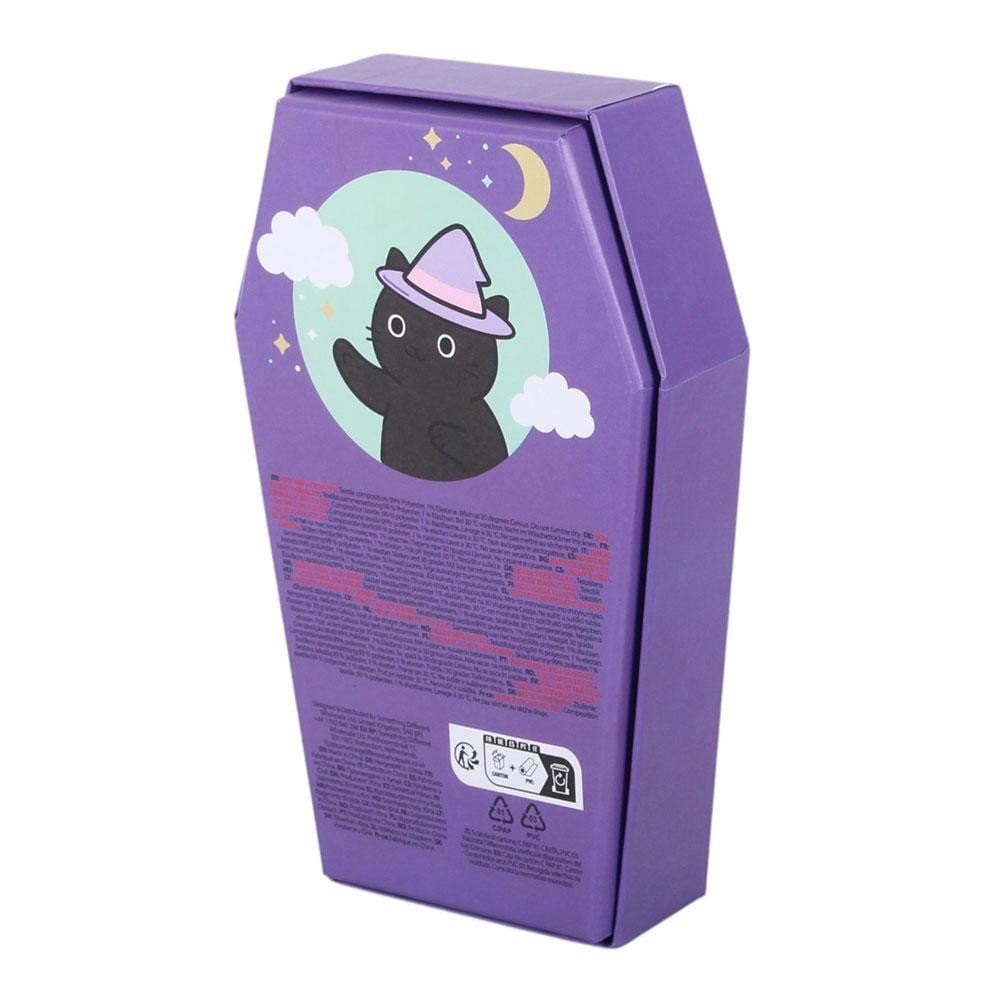 Pastel purple striped socks in coffin shaped gift box pastel goth gift