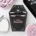 Pink and black spooky babe beaded bracelet set gothic jewellery