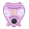 Pastel planchette shaped ceramic flower vase with celestial talking board design
