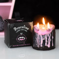 Small pink vampire tears pillar candle bleeding pink wax gothic decor