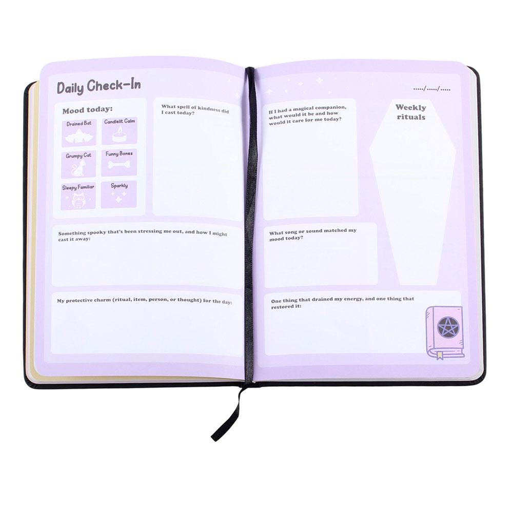 Dead inside A5 guided mindfulness journal with gothic cover design