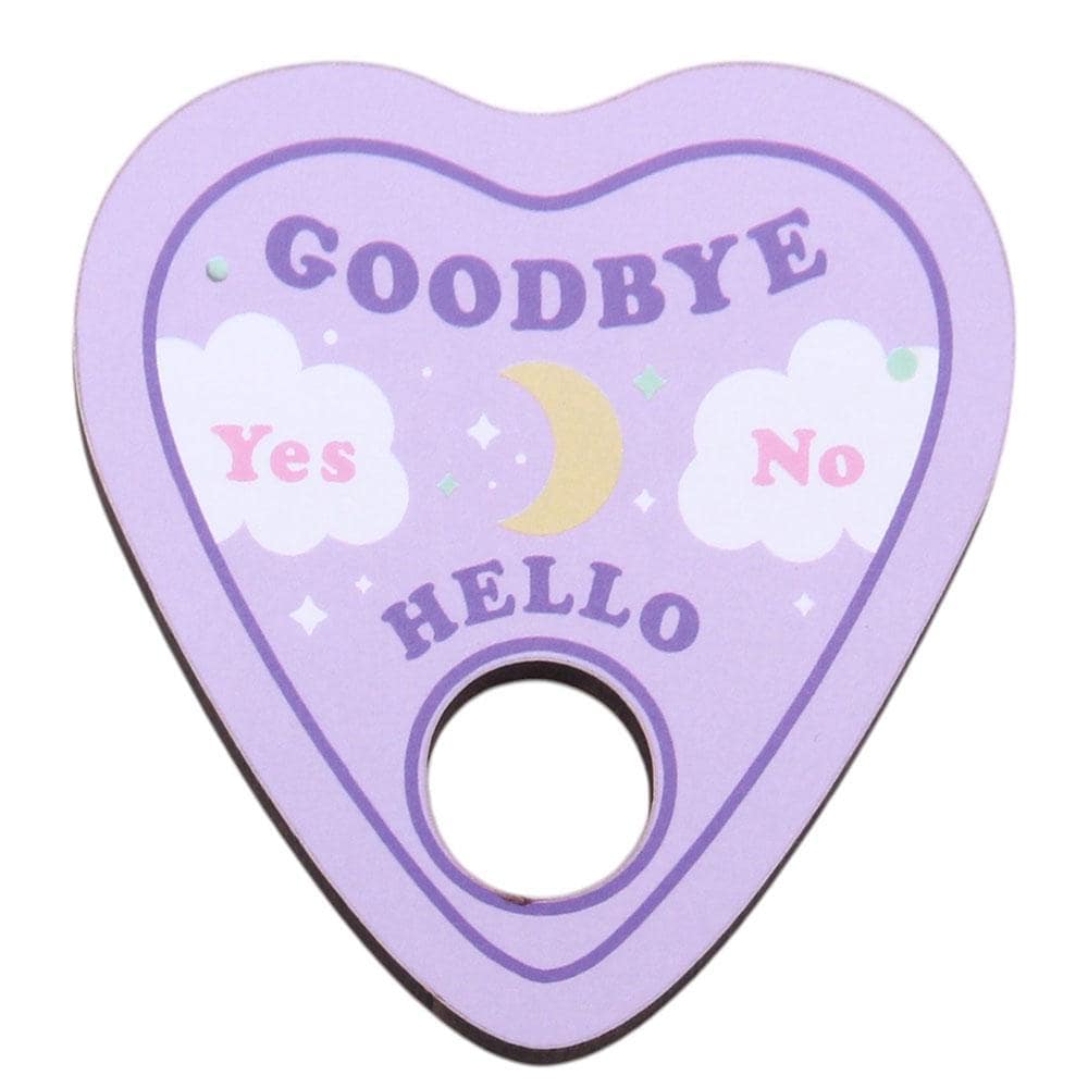 Pastel glow in the dark talking board with planchette and celestial details