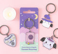 Pastel enamel book of spells keyring with pentagram detail witchy accessory