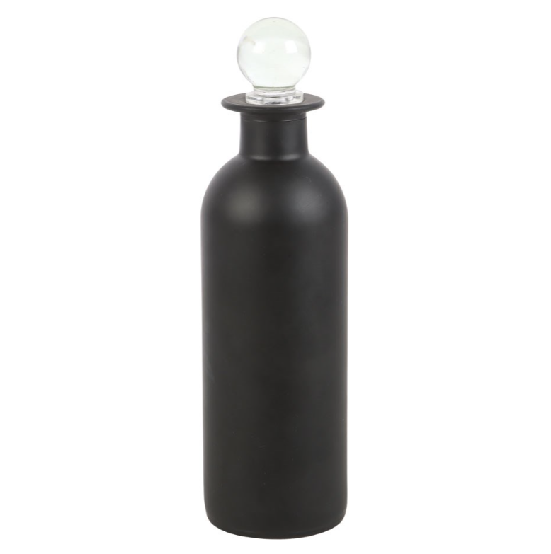 Frosted glass Deadly Poison potion bottle with clear glass stopper